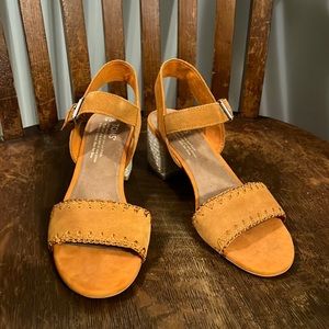 TOMS Burnt Orange Block Heel Sandals